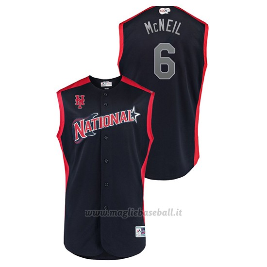 Maglia Baseball Hombre New York New York Mets 2019 All Star Game Workout National League Jeff Mcneil Blu